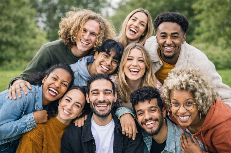 Glückliche Menschen – Lösung für nahezu jede Situation